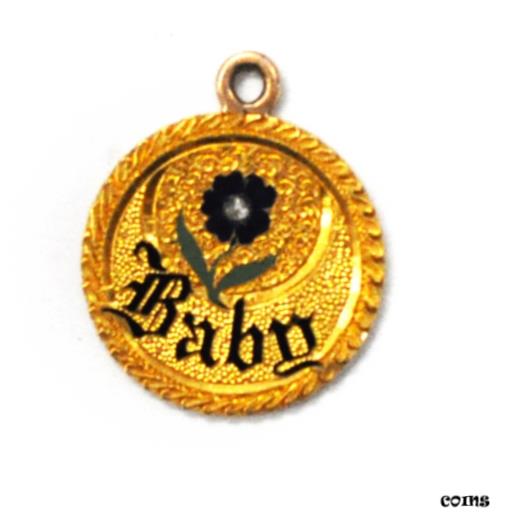 【極美品/品質保証書付】 アンティークコイン コイン 金貨 銀貨 [送料無料] 1873 $2.5 Liberty Head Gold Monogram Baby Flower Enamel Diamond Pendant