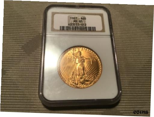 【極美品/品質保証書付】 アンティークコイン 金貨 1927 GOLD 20 SAINT GAUDENS DOUBLE EAGLE COIN NGC MINT STATE 65 送料無料 gct-wr-010175-788