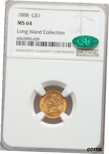  アンティークコイン 金貨 1888 Gold Dollar NGC MS64, CAC Approved, Type 3 - Original Luster Throughout  #got-wr-010175-899