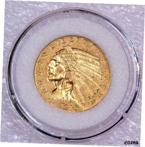 ڶ/ʼݾڽա ƥ    [̵] 1915 Gold Quarter Eagle $2.50 Indian AU Bright with Luster in Airtight Cap #Y149