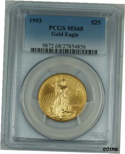 yɔi/iۏ؏tz AeB[NRC  1993 1/2 oz. Gold Eagle $25, PCGS MS-68, Gold American Eagle, GEM Coin [] #gct-wr-010193-2273