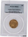 yɔi/iۏ؏tz AeB[NRC  1911 S PCGS MS 62 Liberty Half Eagle Gold Dollar $5.00 San Francisco Mint Coin [] #gct-wr-010193-3049