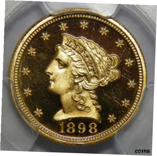 【極美品/品質保証書付】 アンティークコイン 金貨 1898 PCGS PR65 DEEP CAMEO $2.50 LIBERTY HEAD GOLD [送料無料] #got-wr-010193-3359