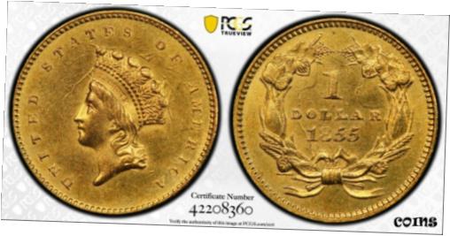  アンティークコイン 金貨 1855 Type 2 Indian Gold Dollar (G$1 Coin) - Certified PCGS AU DETAILED  #gct-wr-010193-3591