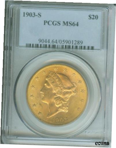 ڶ/ʼݾڽա ƥ Ų 1903-S $20 LIBERTY DOUBLE EAGLE PCGS MS64 MS-64 STUNNING Near GEM Older Holder ! [̵] #oot-wr-010193-4052