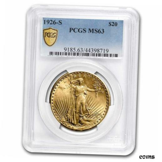 【極美品/品質保証書付】 アンティークコイン 金貨 1926-S $20 Saint-Gaudens Gold Double Eagle MS-63 PCGS - SKU#171983 [送料無料] #got-wr-010193-443