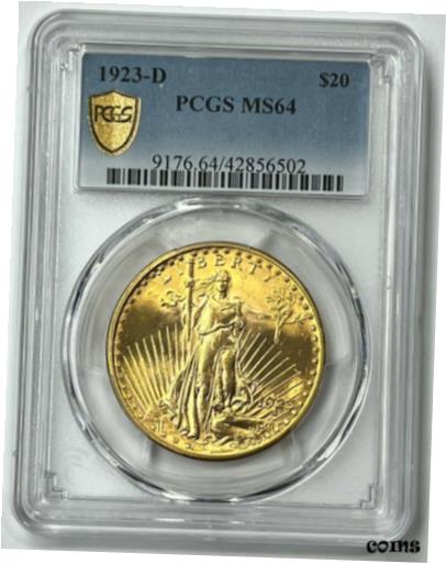  アンティークコイン 金貨 1923-D $20 Saint Gaudens Gold Double Eagle Pre-1933 PCGS MS64 Brilliant Surfaces  #got-wr-010193-9