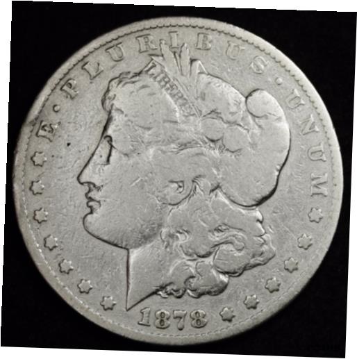  アンティークコイン コイン 金貨 銀貨  1878-s Morgan Silver Dollar. Long Nock. Circulated. 107583