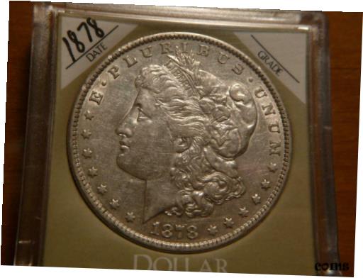楽天金銀プラチナ　ワールドリソース【極美品/品質保証書付】 アンティークコイン コイン 金貨 銀貨 [送料無料] 1878-P Reverse 1879 Morgan Silver Dollar In Hard Case XF/AU SKU# 25593