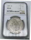 yɔi/iۏ؏tz AeB[NRC RC   [] 1879-P $1 MORGAN SILVER DOLLAR NGC MS 60 - STARK WHITE COIN