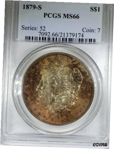【極美品/品質保証書付】 アンティークコイン コイン 金貨 銀貨 [送料無料] 1879-S Morgan Silver Dollar MS66 PCGS DEEP ORANGE TONES