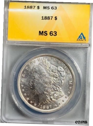 【極美品/品質保証書付】 アンティークコイン コイン 金貨 銀貨 送料無料 1887 Morgan Silver Dollar - ANACS MS63 - Sons of Texas Coins