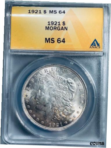 【極美品/品質保証書付】 アンティークコイン コイン 金貨 銀貨 送料無料 1921 Morgan Silver Dollar - ANACS MS64 - Sons of Texas Coins