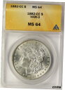 yɔi/iۏ؏tz AeB[NRC RC   [] 1882-CC $1 Morgan Dollar VAM-3 ANACS MS64