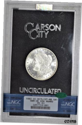 1882-CC GSA Morgan Dollar NGC & CAC MS-63 In Box With Card VAM-2E, R-7 RARE!※関税は当ショップ負担（お客様負担無し）※全国送料無料・海外輸送無料※商品の状態は画像をご確認下さい（極美品・目立った汚れ無し）※輸入品の為英語表記となります※その他ご不明点はお気軽にお問合せ下さい！Seller Notes: “Nice example of this ultra-rare VAM variety showing multiple die breaks, gouges, and clashes. A real find for the specialist!”Certification: NGC & CACMint Location: Carson CityDenomination: $1Country/Region of Manufacture: United StatesCirculated/Uncirculated: UncirculatedYear: 1882Grade: MS-63Composition: Silver[ご購入前に必ずお読み下さい]親切丁寧に、商品到着までサポート対応させていただきます。■パソコンの画像・画質により色や素材感が、実際の商品と多少異なる場合がございますので予めご了承くださいませ。■お客様のご都合（程度の解釈相違を含む）による商品のご購入後のキャンセル返品は、原則としてお受け致しておりません。未払いのまま2日以上連絡が取れない場合はキャンセルさせて頂きます。その場合、事務局側が自動的に「非常に悪い」の評価を付けてしまいますのでご注意ください。※お支払い頂いた場合は連絡は不要です。※他ショップでも販売しておりますので、稀に在庫がない場合がございます。■不具合での返品は箱などすべてが到着時の状態になるものに限らせていただきます。※当店では不良品はすべて現物確認と不具合の確認を行い対応をさせて頂いております。■お客様のご都合によるご注文確定後の商品のキャンセルにつきましては承っておりません。また、ご入金確認後、またはご決済完了確認後のキャンセルにつきましては、ご注文総額の30％のキャンセル料をご請求させていただきます。■領収書二重発行やトラブル防止のため、領収書発行は行っておりません。事務局側が発行している「支払い明細」が正式な支払い証明となります。支払い明細画面を印刷したものが領収書の代わりになることを各税務署に確認済みです。■年末年始・連休の発送は、業者も休みになる関係でいつもより遅れます。■輸送時の破損の場合は配送業者への報告を行って下さい。報告なしでの対応はできません。■日祝日は定休日とさせていただいております。連絡・発送が出来ませんのであらかじめご了承お願いいたします。■内容は必ずお読みになってからお買い求め下さいますようお願い致します。※在庫状況は常に更新をしておりますが、当社は複数店舗で在庫を共有しているため、ご注文を頂きましても稀に欠品している場合がございます。その際は誠に申し訳ございませんが、その旨をメールまたはお電話にてご連絡させていただきます。ご理解いただけますようお願い申し上げます。親切・丁寧にお取引させていただきますのでよろしくお願いします。 品質保証について 当店の商品の、品質保証についてご紹介いたします。 ▽品質保証書 お買い上げいただく全ての商品に「WORLD RESOURCE品質保証書」をおつけいたします。 これは、WORLD RESOURCEが販売した商品であることを保証するものです。大切に保管してください。 ▽標準保証に関して 当店でご購入頂きました商品は7日以内の標準保証サービスが付属致します。 ※ご購入日につきましては、製品の品質保証書に記載の日付にて確認させていただきます。 ※保証は通常利用時のみの対応となります。 ※ご購入日の確認を致しかねる場合は有償となります。品質保証書は大切に保管して下さい。POINT01　品揃え一番店を目指して 「期待に答えるお店づくりと、時代に合わせたサービスをご提供致します。」 POINT02　多種多様な商品レパートリー 「幅広く、世界の商品をご用意しております。」 POINT03　きっと見つかる！新しい発見 「テレビや雑誌で紹介されたアイテムもいちはやく。」 モットー：丁寧な接客対応 その道数十年のスタッフだからこそできる、“豊富な知識”に基づく商品のご提案。 お探しの商品はお気軽にスタッフにお尋ねください。 「以前は、商品ページあったけど、、、見つからない。」 「初めてアンティークコインの購入をしますが大丈夫ですか？」 「この年代の商品を探していますが、おすすめはありますか？」 「友人にアンティークコインを送りたいけど、おすすめありますか？」 等など、困ったときの質問にも、しっかり対応・お調べ致します。 取寄せ、取り置き等もできますので、商品一覧で見つからなかった商品でも、 スタッフまでお気軽にご相談下さい。 【お問い合わせはお気軽にどうぞ】 suport@world-resource.net