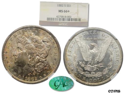 yɔi/iۏ؏tz AeB[NRC  BEAUTIFULLY TONED 1882-S Morgan $1 Silver Dollar NGC MS-66+ CAC KVE Investments [] #sot-wr-010224-2662