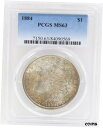 1884 モーガン シルバー ダラー PCGS MS63 ゴールド トーン、レインボー カラー1884 Morgan Silver Dollar PCGS MS63 Gold Toned w/ Rainbow Color(3)