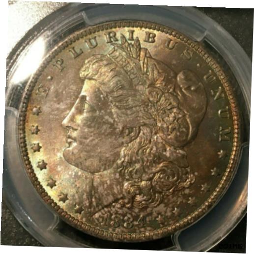 【極美品/品質保証書付】 アンティークコイン コイン 金貨 銀貨 [送料無料] 1884-O PCGS MS-64 Morgan Silver Dollar Nice Toning!