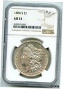  アンティークコイン 銀貨 1884-S Morgan Silver Dollar NGC AU 53 Certified $1 Great Breast Feathers BR480  #sot-wr-010256-3588