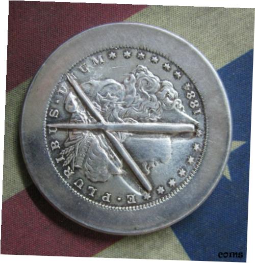  アンティークコイン 銀貨 1884-CC Carson City Morgan $ CANCELLED DIE STRIKE Rev of 1878 Silver  #sof-wr-010256-476