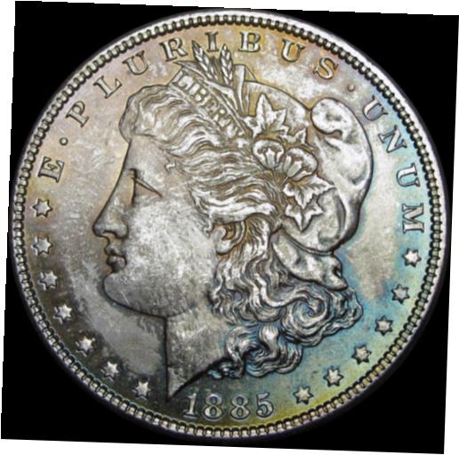 【極美品/品質保証書付】 アンティークコイン コイン 金貨 銀貨 [送料無料] 1885 Morgan Dollar Silver ---- Gem BU++ Condition Toned US Coin ---- #S254