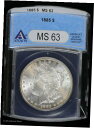 yɔi/iۏ؏tz AeB[NRC RC   [] 1885 Morgan Silver Dollar $1 ANACS MS 63 | Uncirculated BU