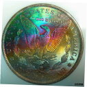 【極美品/品質保証書付】 アンティークコイン 硬貨 1885-O RAINBOW TONED MORGAN DOLLAR~NGC MS64 PRE STAR SLAB~GORGEOUS VIBRANTCOLOR 送料無料 oot-wr-010257-240