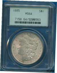【極美品/品質保証書付】 アンティークコイン コイン 金貨 銀貨 [送料無料] 1885 P PCGS MS64 Morgan Silver Dollar $1 US Mint 1885-P Rare Gen 2.2 OGH Collar