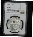 【極美品/品質保証書付】 アンティークコイン コイン 金貨 銀貨 送料無料 1885-O Morgan Dollar NGC MS-63 Spotty Coin Scuffed Case 1WX0