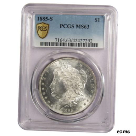 yɔi/iۏ؏tz AeB[NRC RC   [] 1885 S Morgan Dollar MS 63 PCGS 90% Silver $1 Uncirculated US Coin Collectible