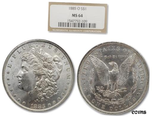  アンティークコイン コイン 金貨 銀貨  NICE BLAST WHITE 1885-O Morgan Silver Dollar $1 NGC MS64 KVE Investments, LLC