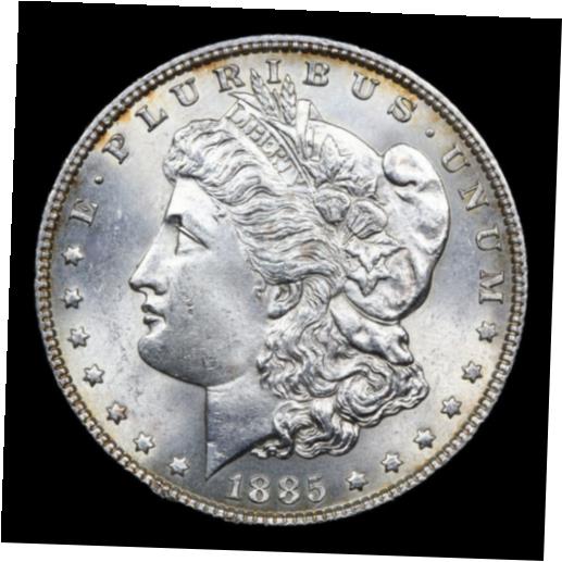 【極美品/品質保証書付】 アンティークコイン コイン 金貨 銀貨 [送料無料] Mid Mint State Grade 1885-P Morgan Silver Dollar