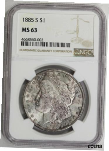 【極美品/品質保証書付】 アンティークコイン コイン 金貨 銀貨 [送料無料] 1885-S Morgan Silver Dollar, NGC MS63, Flashy Luster.
