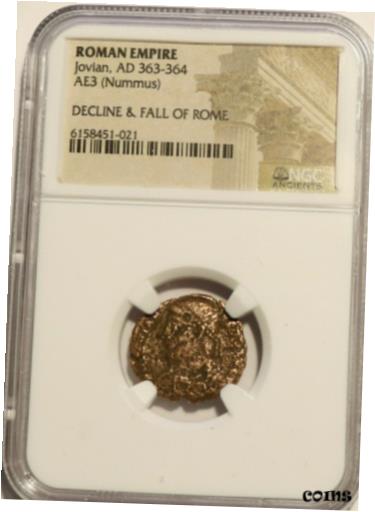 ڥ顼 AD 363-364 ޥ NGC ǧʪJOVIAN EMPEROR AD 363-364 ROMAN COIN...