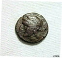 yɔi/iۏ؏tz AeB[NRC RC   [] SICILY, SYRACUSE. AE 16, ROMAN OCCUPATION, AFTER 212 BC. KORE/WREATH OF BARLEY.