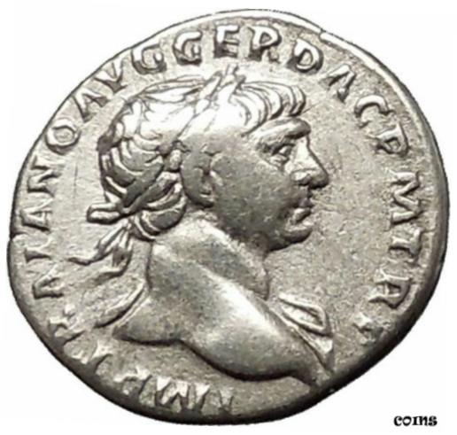  アンティークコイン コイン 金貨 銀貨  Trajan Authentic Ancient Silver Roman Coin Aequitas Justice Equality i53355