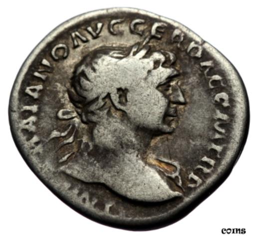 【極美品/品質保証書付】 アンティークコイン コイン 金貨 銀貨 送料無料 ROMAN SILVER COIN AR DENARIUS - TRAJAN - ROMA SEATED (RIC 116) 19mm 2,68g