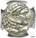シチリア島ポエニ AR テトラドラクマ ヘラクレス ホース キャンプ コイン 紀元前 300 年。 NGCチョイスAUSicily Punic AR Tetra...