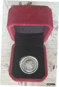 ローマ皇帝哲学者ディオクレティアヌス本物の古代コイン 925 ソリッドシルバーリングRoman Emperor Philosopher Diocletian Genuine Ancient Coin 925 Solid Silver Ring