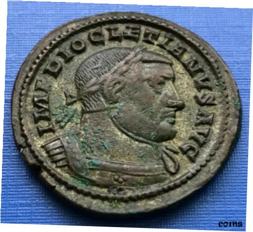  アンティークコイン コイン 金貨 銀貨  Ancient Roman Gold Plated Bronze Follis Diocletian c. 302-303 AD Trier Mint #542