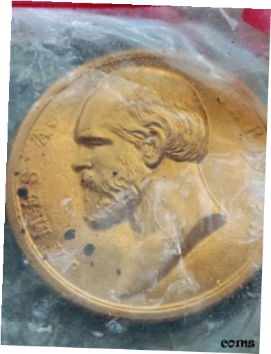  アンティークコイン コイン 金貨 銀貨  US Mint JAMES GARFIELD 1 1/2 " 38mm Inaugural & Assassination Bronze Medal