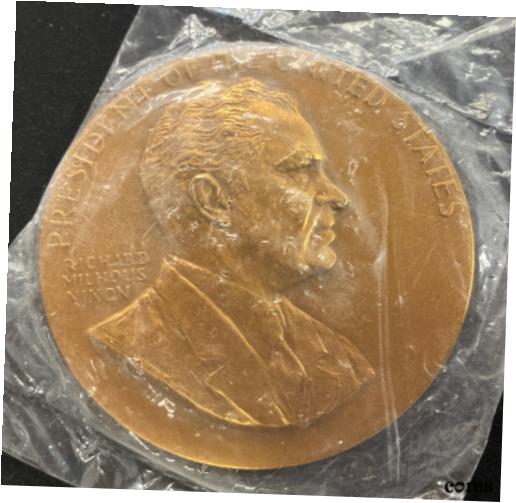  アンティークコイン コイン 金貨 銀貨  US Mint RICHARD NIXON 3" Presidential Inaugural High Relief Bronze Medal Coin