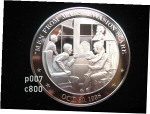 米国の歴史 1938 火星侵略の恐怖 フランクリン ミント ブロンズ プルーフ 45mm USA メダルUS History 1938 Mars Invasion Scare Franklin Mint Bronze Proof 45mm USA Medal