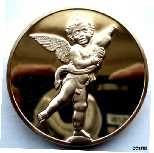 ڶ/ʼݾڽա ƥ    [̵] ANDREA DEL VERROCCHIO, PUTTO WITH DOLPHIN c1470 BU Proof Medal 50.75mm 80g 24kt