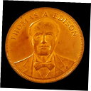 【極美品/品質保証書付】 アンティークコイン コイン 金貨 銀貨 [送料無料] 1970 Franklin Mint Thomas Edison Proof Bronze Medal Great Americans