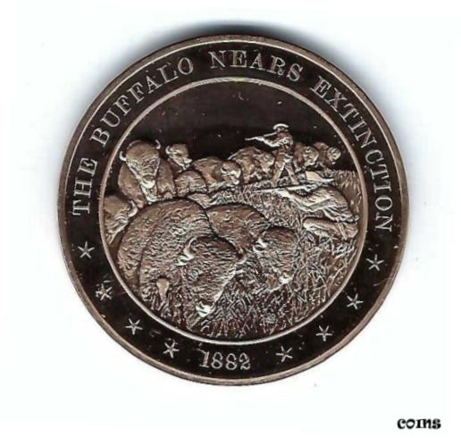 ڶ/ʼݾڽա ƥ    [̵] 1882 KILLING MILLIONS BUFFALO NEARS EXTINCTION COMMEMORATIVE BRONZE COIN MEDAL