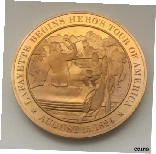 ڶ/ʼݾڽա ƥ    [̵] AUGUST 15, 1824 LAFAYETTE BEGINS HERO'S TOUR OF AMERICA FRANKLIN MINT MEDAL