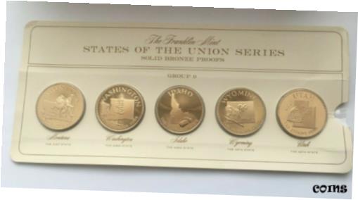 ڶ/ʼݾڽա ƥ    [̵] THE FRANKLIN MINT STATES OF THE UNION SERIES BRONZE FIVE MEDALS SET