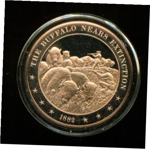 ڶ/ʼݾڽա ƥ    [̵] BUFFALO MEDAL (The Buffalo Nears Extinction, 1862) (2g334) FRANKLIN MINT GREAT!