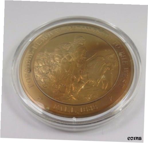 1838年秋、西へのインディアンの強制移住 フランクリンミント銅貨Fall,1838 Forcible Removal Of Indians To The West Franklin Mint Bronze Coin